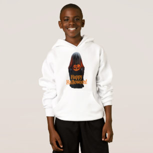 Fantasma espeluznante con calabaza – Feliz Hallowe