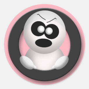 Fantasma furioso - Pegatinas rosados de Halloween