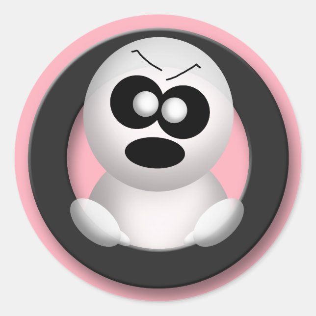 Fantasma furioso - Pegatinas rosados de Halloween (Anverso)