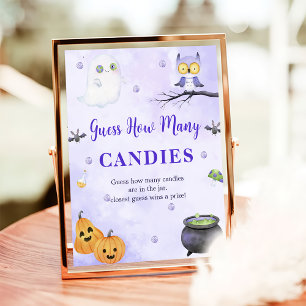 Fantasma Halloween adivina cuántos Posters de jueg