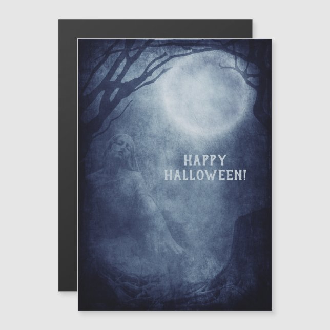 Fantasma Halloween Fantasma Luna Llena de noche (Anverso/Reverso)