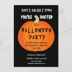 Fantasma Halloween Pumpkin Party Invitación