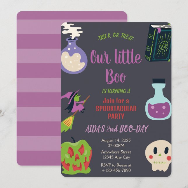 Fantasma Invitación a la fiesta de cumpleaños de H (Anverso / Reverso)