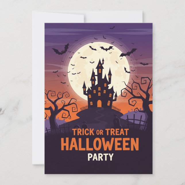 Fantasma Invitación a la fiesta de Halloween (Anverso)