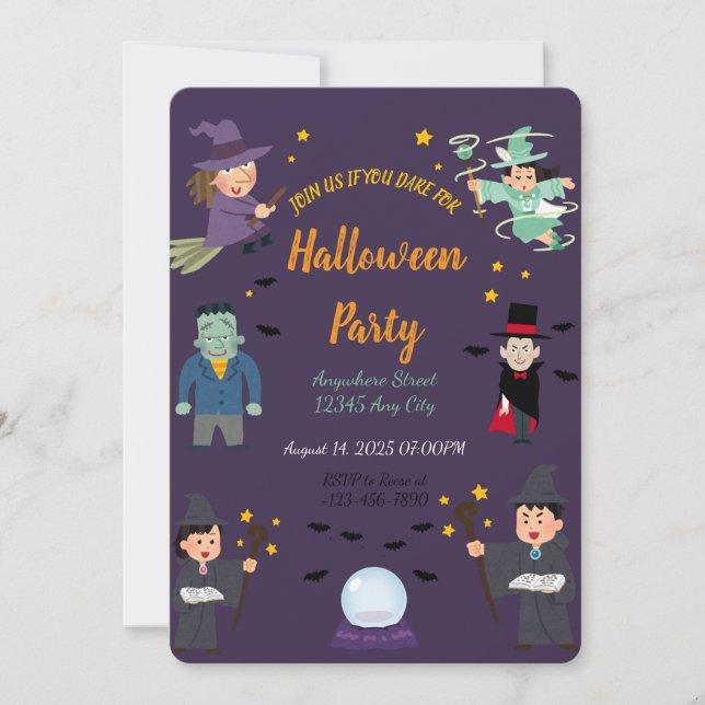 Fantasma Invitación a la fiesta de Halloween (Anverso)