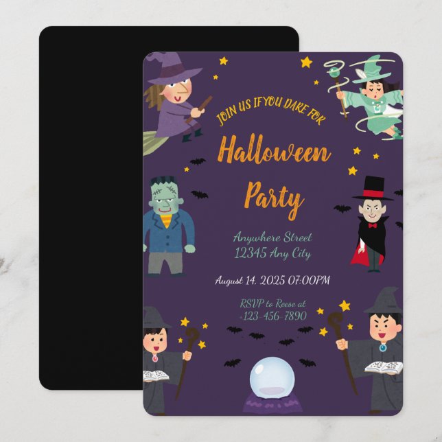 Fantasma Invitación a la fiesta de Halloween (Anverso / Reverso)
