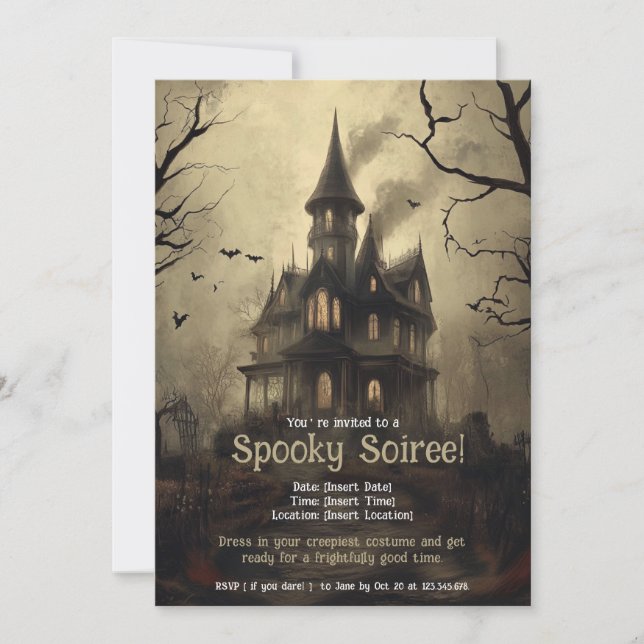 Fantasma Invitación a la fiesta de Halloween (Anverso)