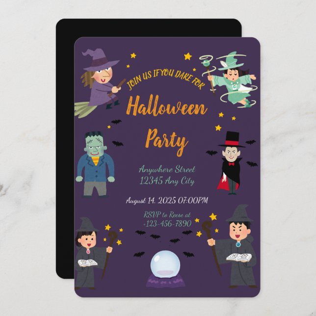 Fantasma Invitación a la fiesta de Halloween (Anverso / Reverso)