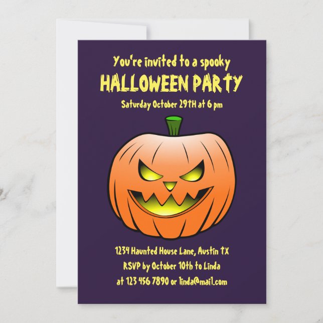 Fantasma Invitación a la fiesta de Halloween (Anverso)