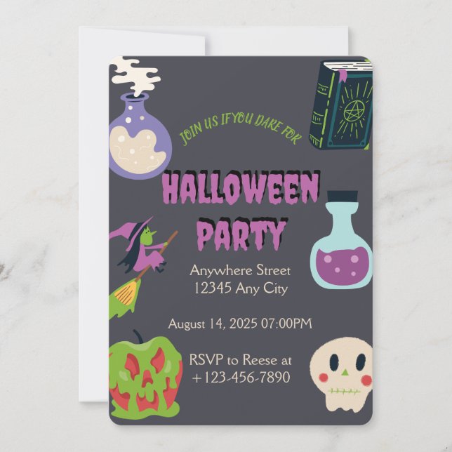 Fantasma Invitación a la fiesta de Halloween (Anverso)