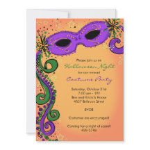 Fantasma invitación al Mardi Gras para la fiesta d