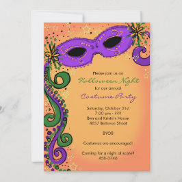 Fantasma invitación al Mardi Gras para la fiesta d