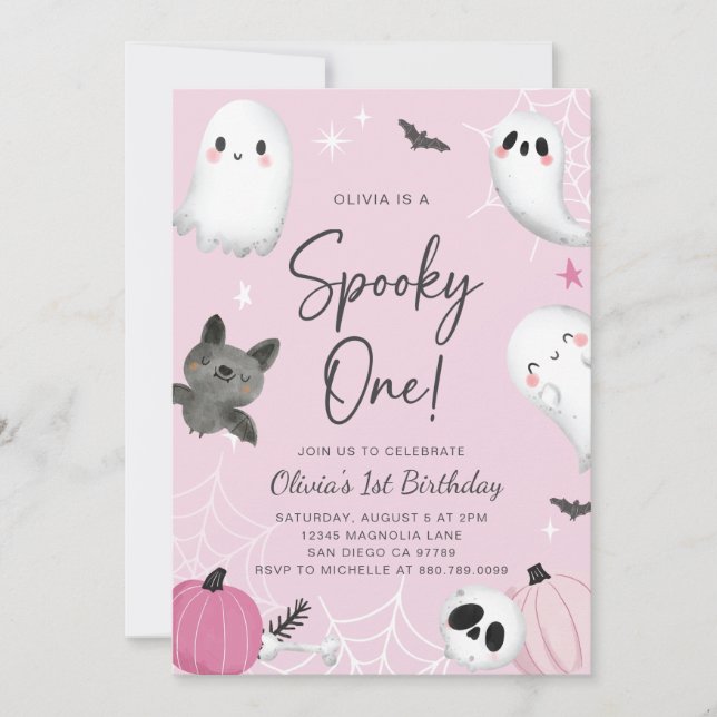 Fantasma Invitación de primer cumpleaños de un fan (Anverso)