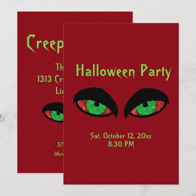 Fantasma Invitaciones a fiestas de Halloween (Anverso / Reverso)