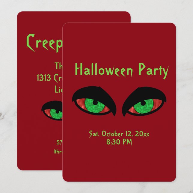 Fantasma Invitaciones a fiestas de Halloween (Anverso / Reverso)