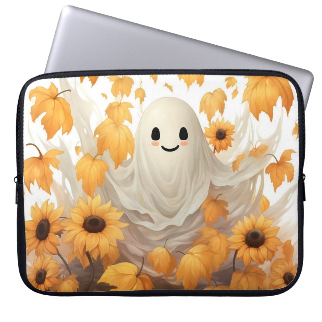 Fantasma lindo con girasol Bolsa para portátiles (Frente)