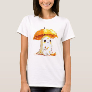 Fantasma lindo con la camiseta de Halloween con pa