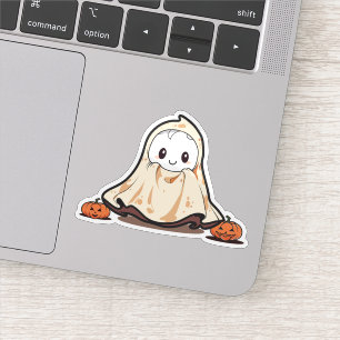 Fantasma lindo con pegatina de calabazas