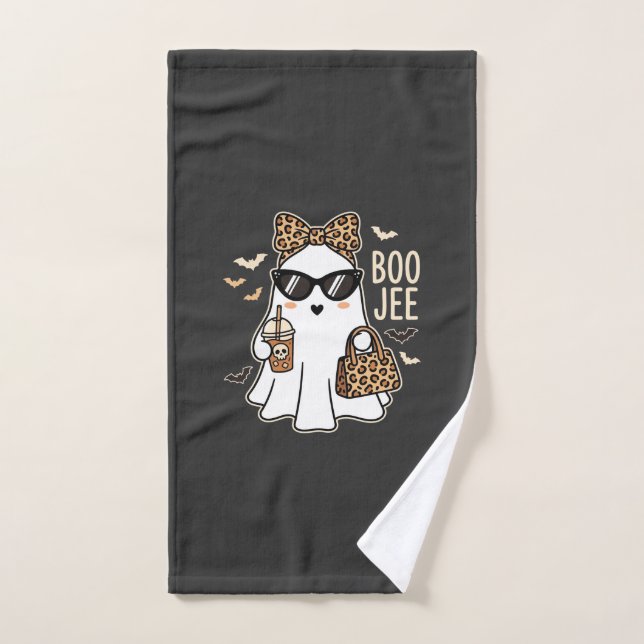 Fantasma Lindo Diseño de Leopardo de Halloween Boo (Toalla de mano)