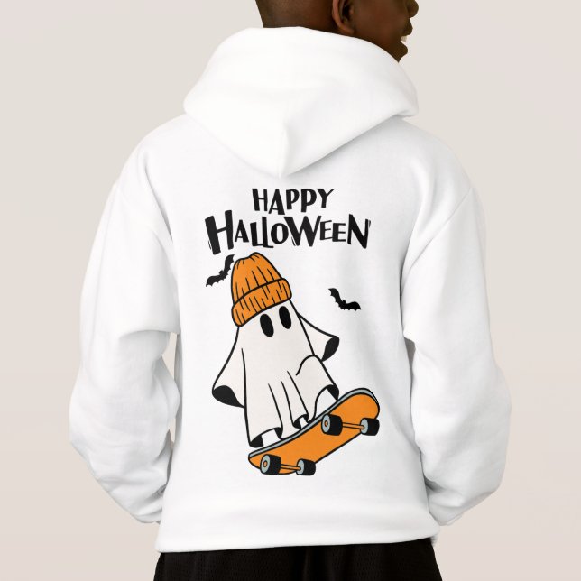 Fantasma lindo en la camiseta de skit board (Reverso)