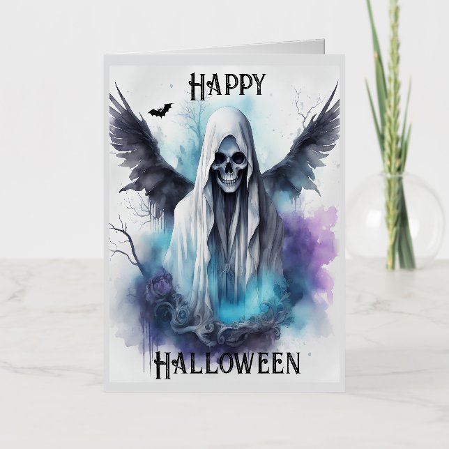 Fantasma mística de Halloween - Arte de acuarela g (Anverso)