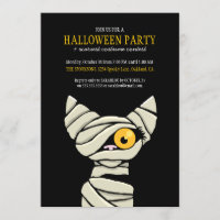 Fantasma Mummy Cat Halloween Party Invitaciones