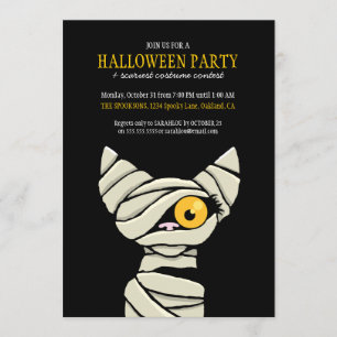 Fantasma Mummy Cat Halloween Party Invitaciones