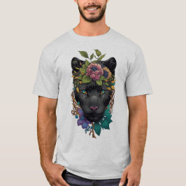 Fantasma negro en camiseta de flores