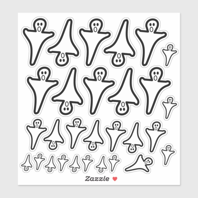 Fantasma Pegatinas fantasma de Halloween de difere (Hoja)