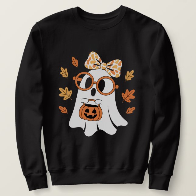 Fantasma Retro con Jersey de Cubo de Calabaza (Anverso del diseño)