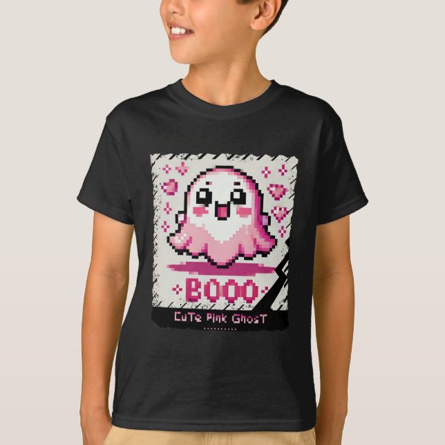 Fantasma rosa lindo: chico de camiseta dulce y esp (Anverso)