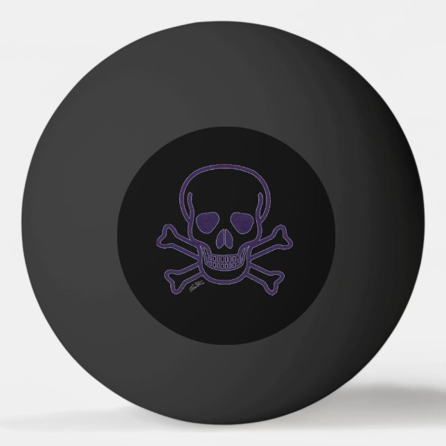 Fantasma Skull negro 1 estrella bola de ping pong (Anverso)