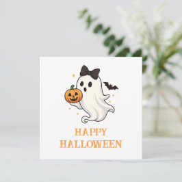 Fantasma suave con barba y calabaza | Halloween