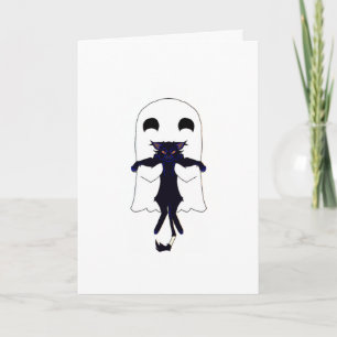 Fantasma + Tarjeta caprichosa para gato negro bril