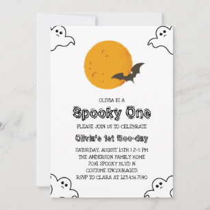 Fantasma Una Invitación de Halloween Primer Cumple