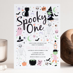 Fantasma Una Invitación de Halloween Primer Cumple