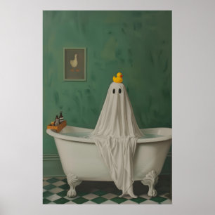 Fantasma Victoriano en el Baño, Póster Vintage, Ar
