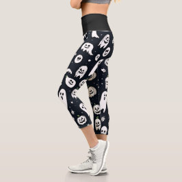 Fantasma y calabaza Halloween Capri Leggings