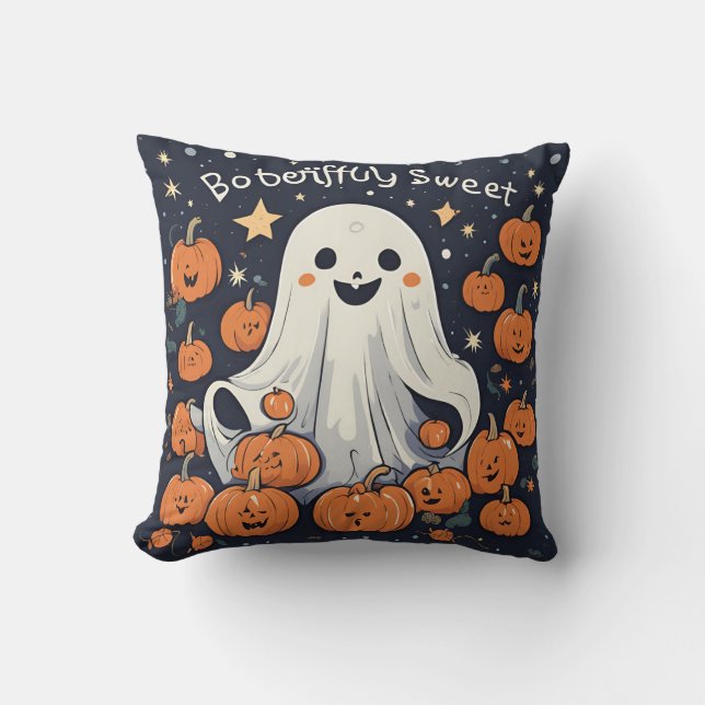Fantasma y Cojín decorativo de calabaza muy dulces (Anverso)