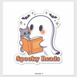 Fantasma y Pegatina de gatos lindo - Spooky lee Ha