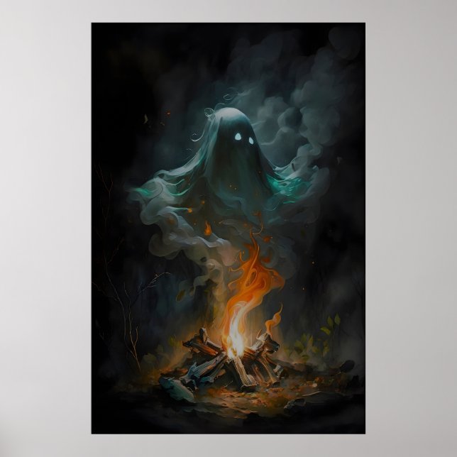 Fantasmal Humo de Fogata, Póster Antiguo, Póster d (Frente)