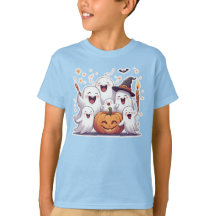 Fantasmas Adorables y niños calabaza Camiseta Hall