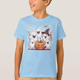 Fantasmas Adorables y niños calabaza Camiseta Hall