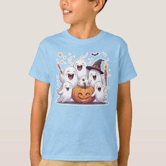Fantasmas Adorables y niños calabaza Camiseta Hall