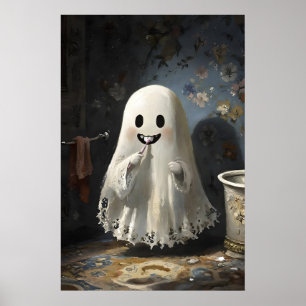 Fantasmas cepillándose los dientes Impresión de ba