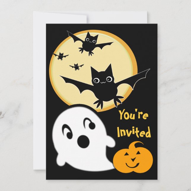 Fantasmas de Halloween y la invitación a la fiesta (Anverso)