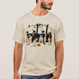 Fantasmas en la camisa de Halloween del vintage