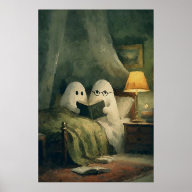 Fantasmas en la impresión artística del dormitorio (Frente)