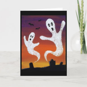 Fantasmas en la tarjeta de felicitación de