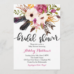 Fantasmas florales Invitación a la ducha nupcial